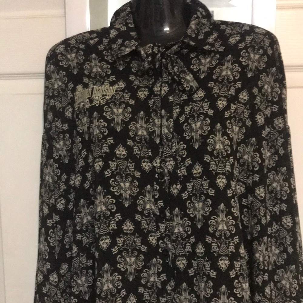 Haunted mansion button down shirt